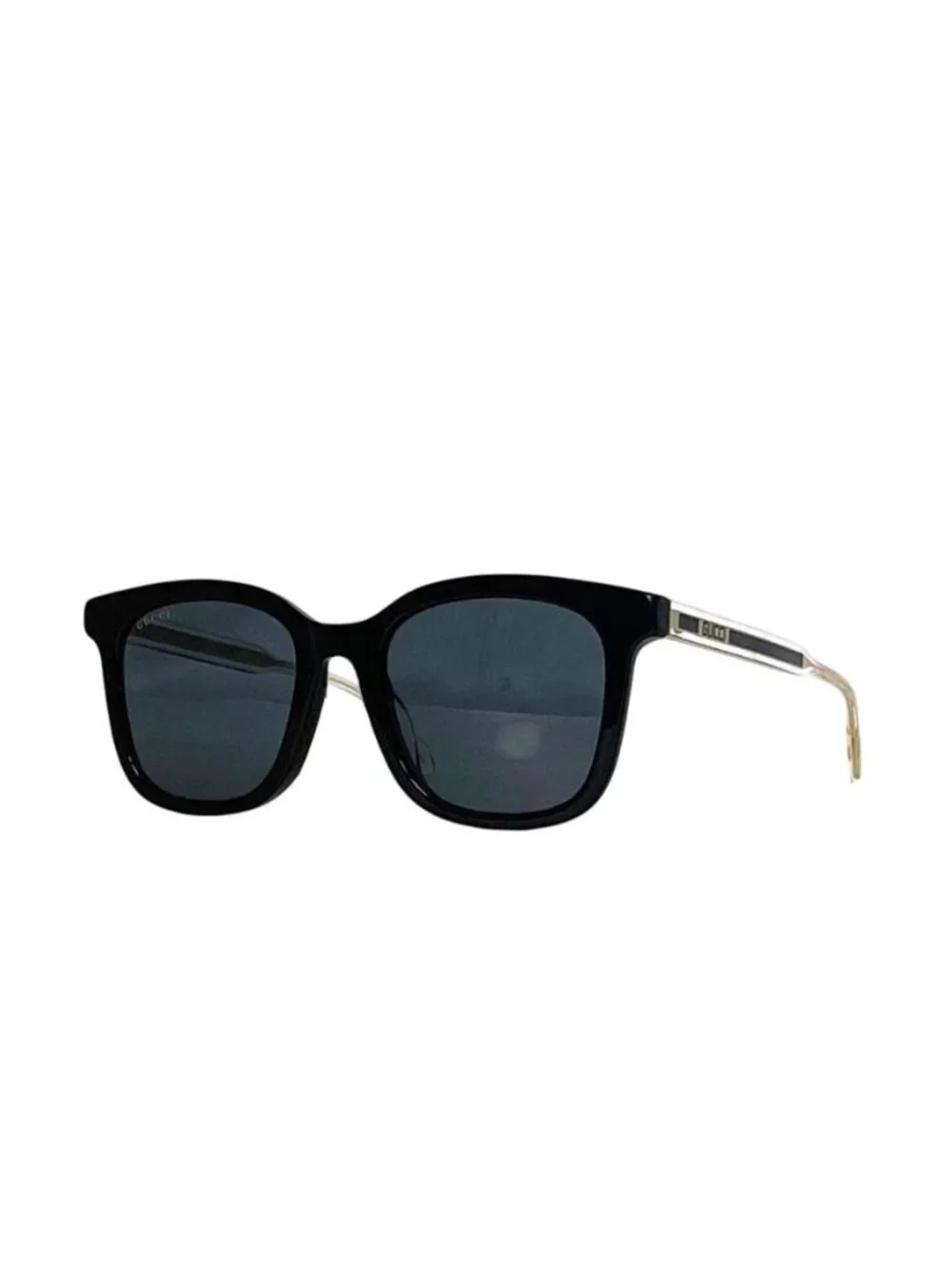 Gucci Sunglasses Frame Black Gold Golden Asian Fit Acetate Eyewear Side Logo